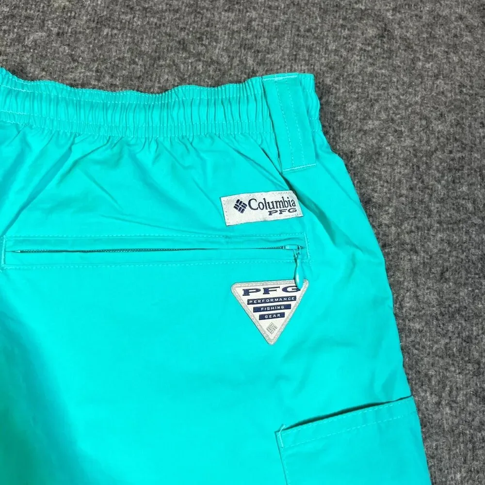 Columbia PFG Swim Trunks Mens M Teal Omni Shade Backcast III Water Short NEW